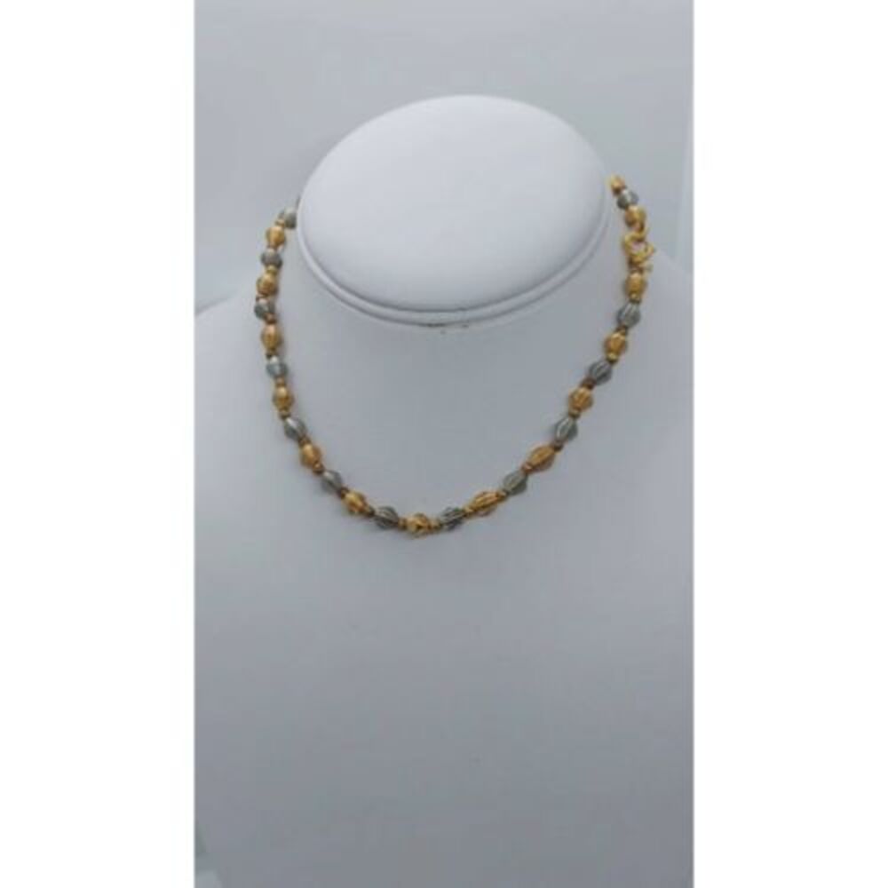 Vintage Trifari gold and silver tone choker necklace